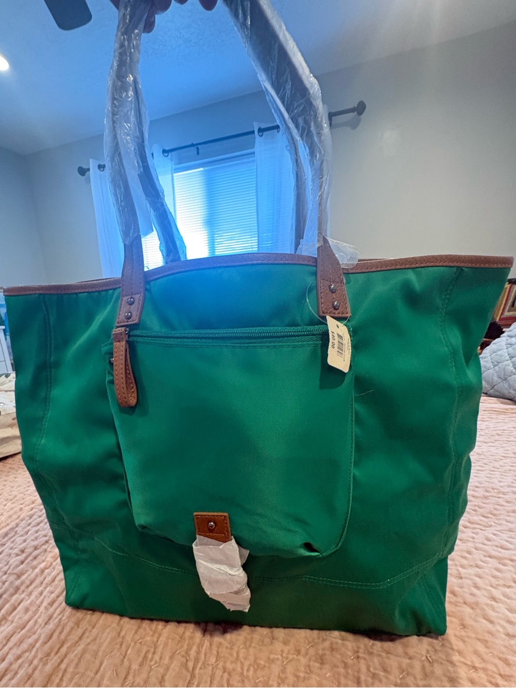 Very Large Green Bath  Body Works Tote Bag Brand New Nwt